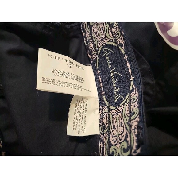 Gloria Vanderbilt Womens 12 Petite NEW Cargo Capri Pants Navy Blue Stretch Light - Picture 11 of 13